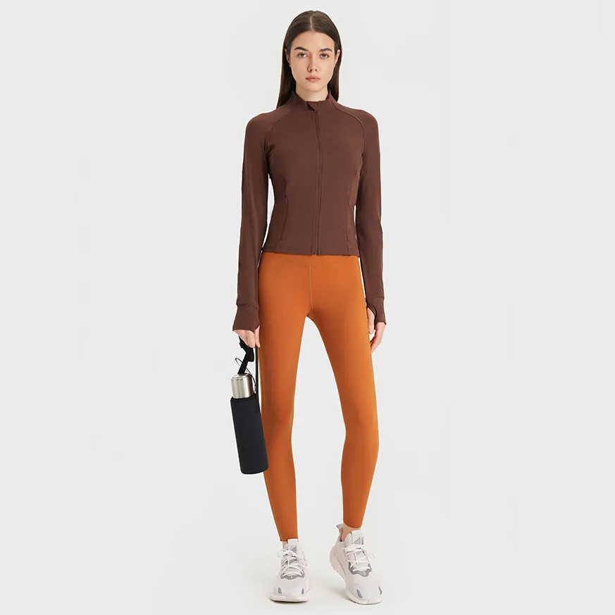Full Zip Up Yoga Top Running Jackets