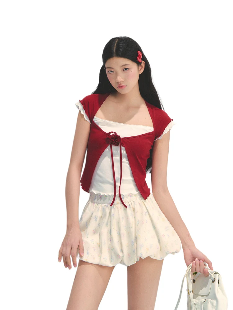Contrast Fake Two-piece Short-sleeve T-shirt