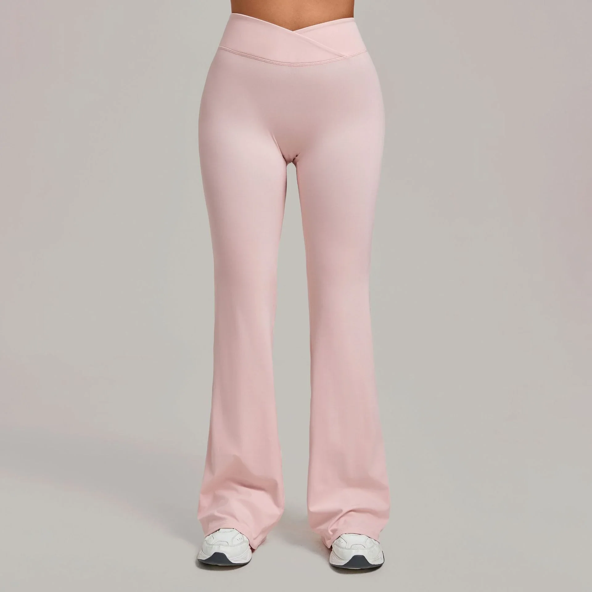 Women's High Waist Crossover Flare Yoga Pants
