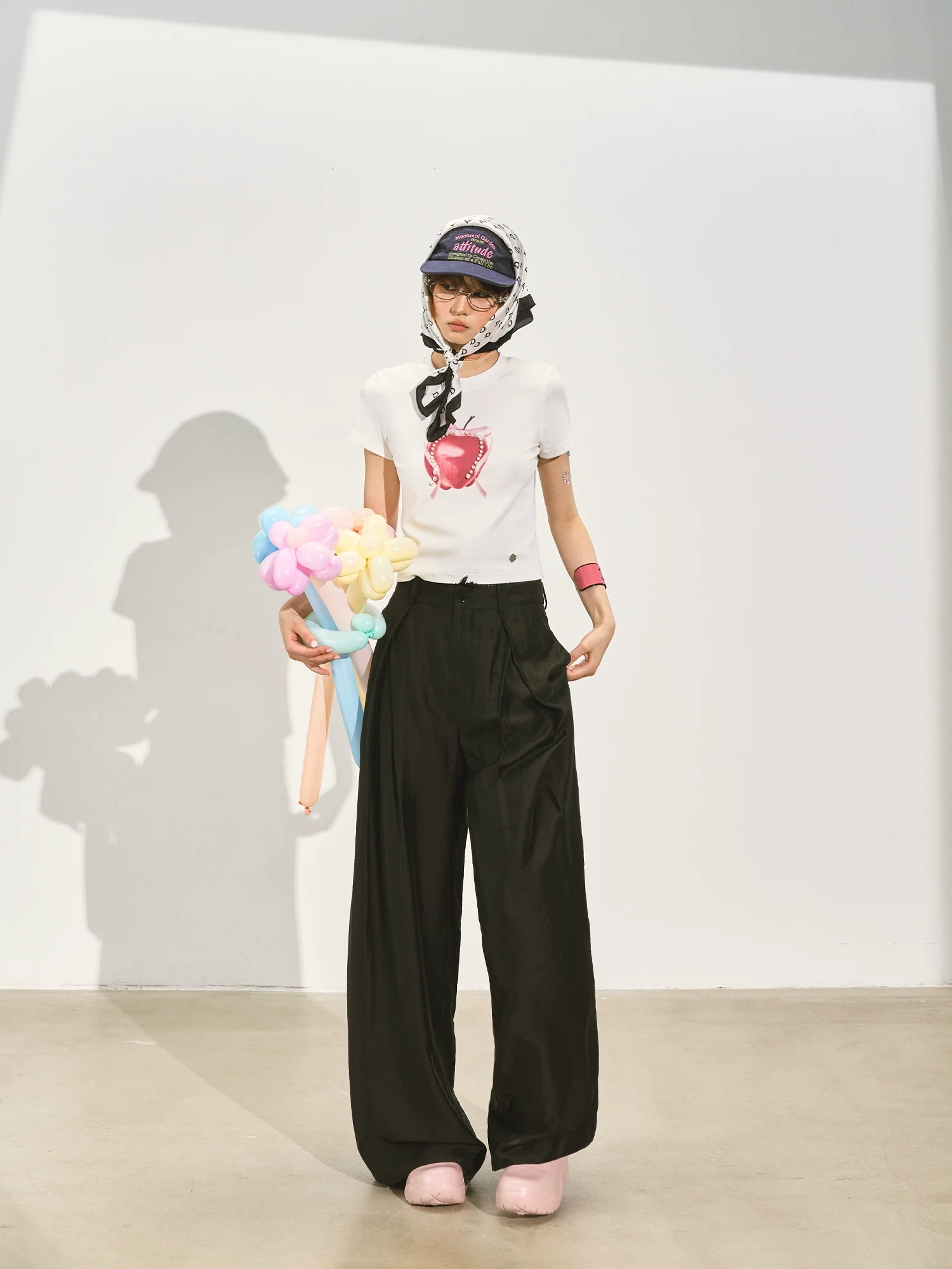 Suit Pleated Wide-Leg Pants