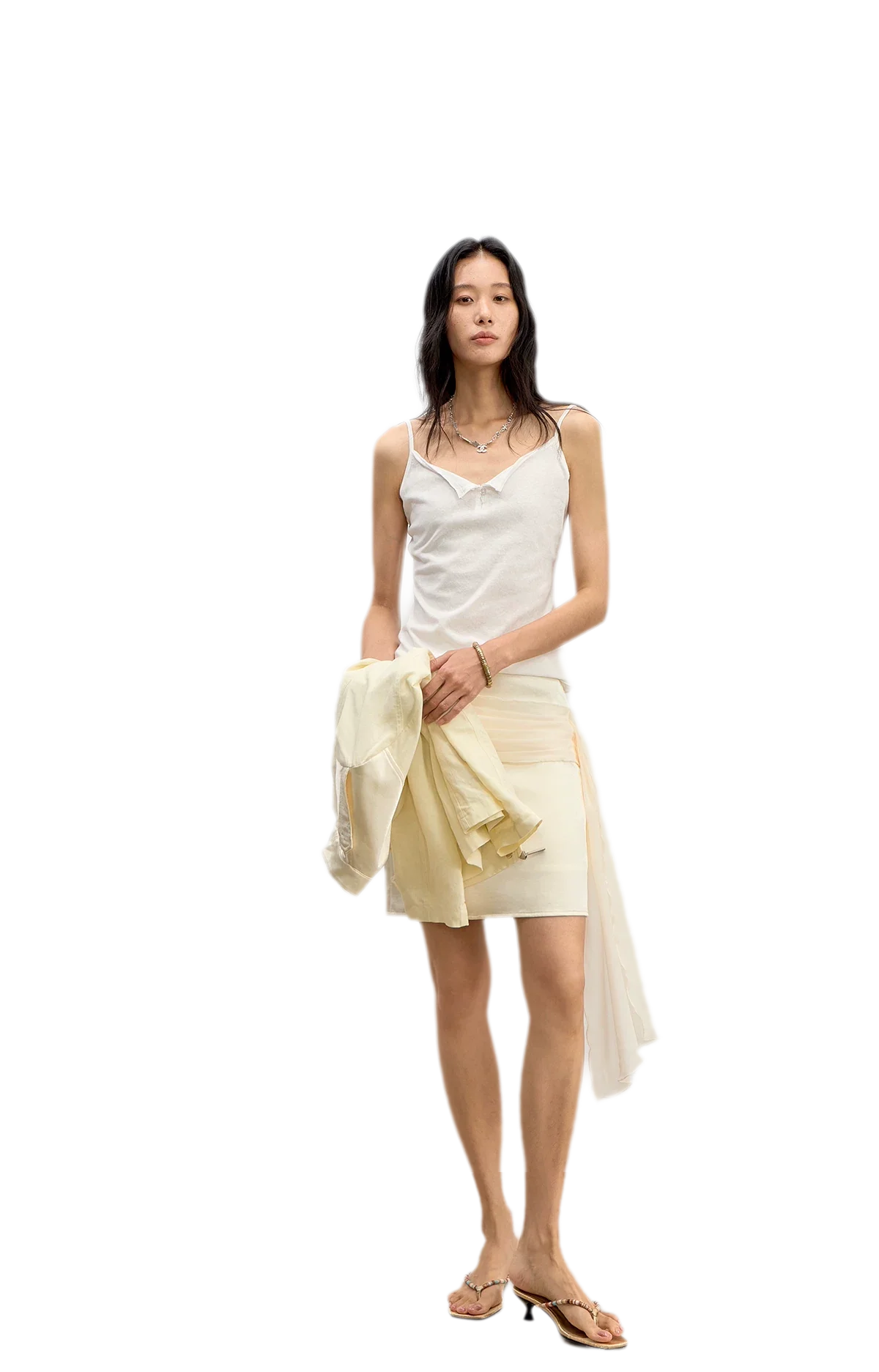 Satin Pleated Ribbon Skirt