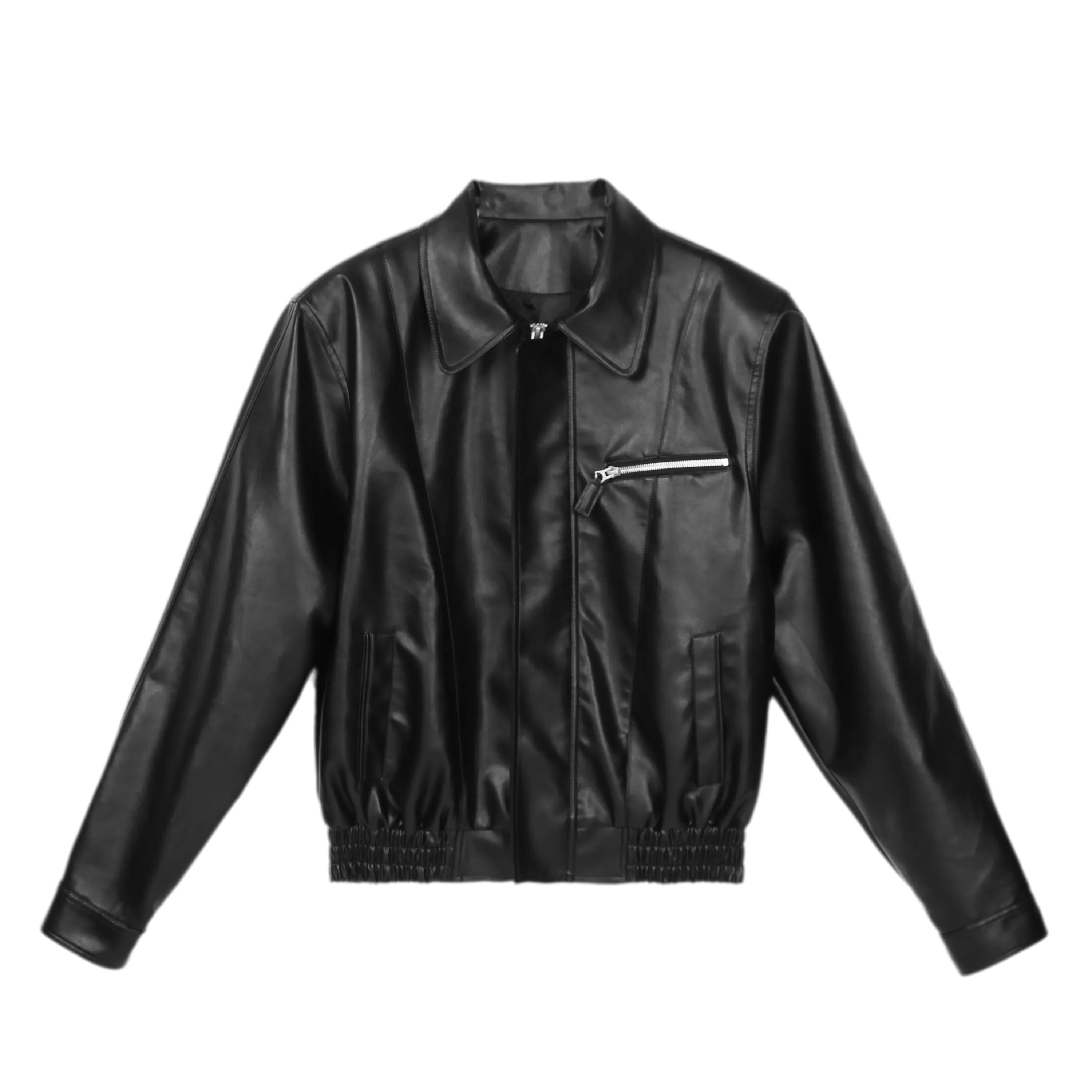 Textured Oversized Leather-Look Jacket