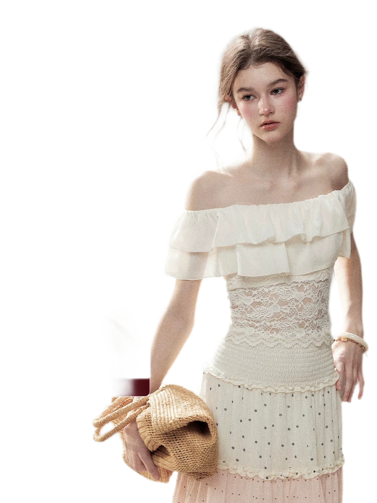 Ruffle Lace Off-Shoulder Top
