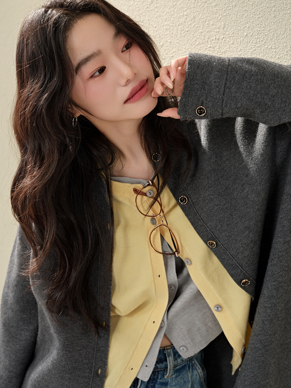 Fake Two-piece Cardigan