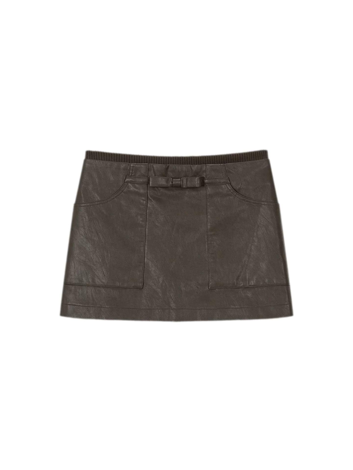 Textured Bow Mini Skirt
