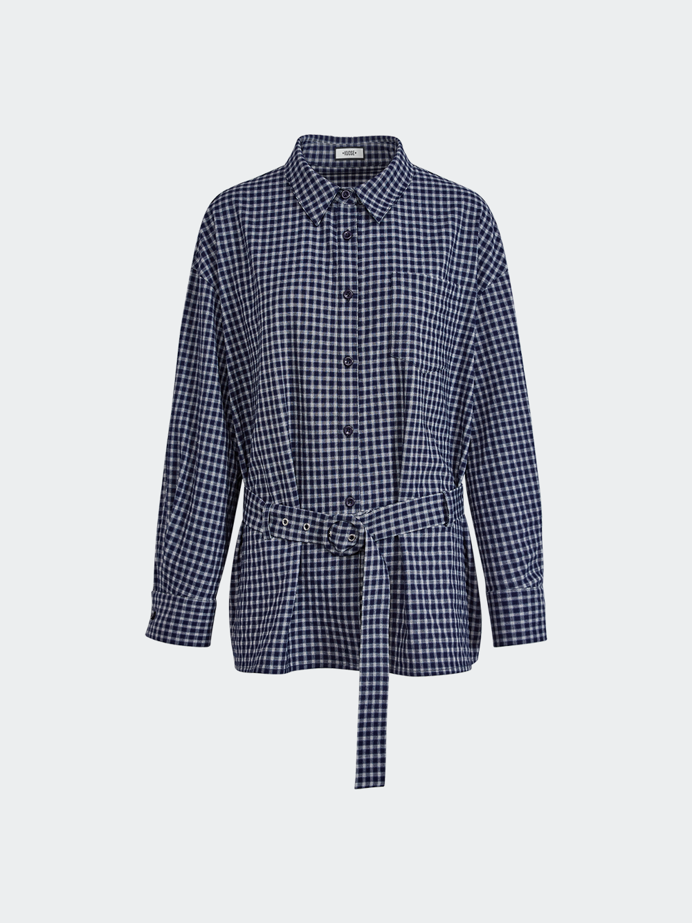 Plaid Belted Blouse