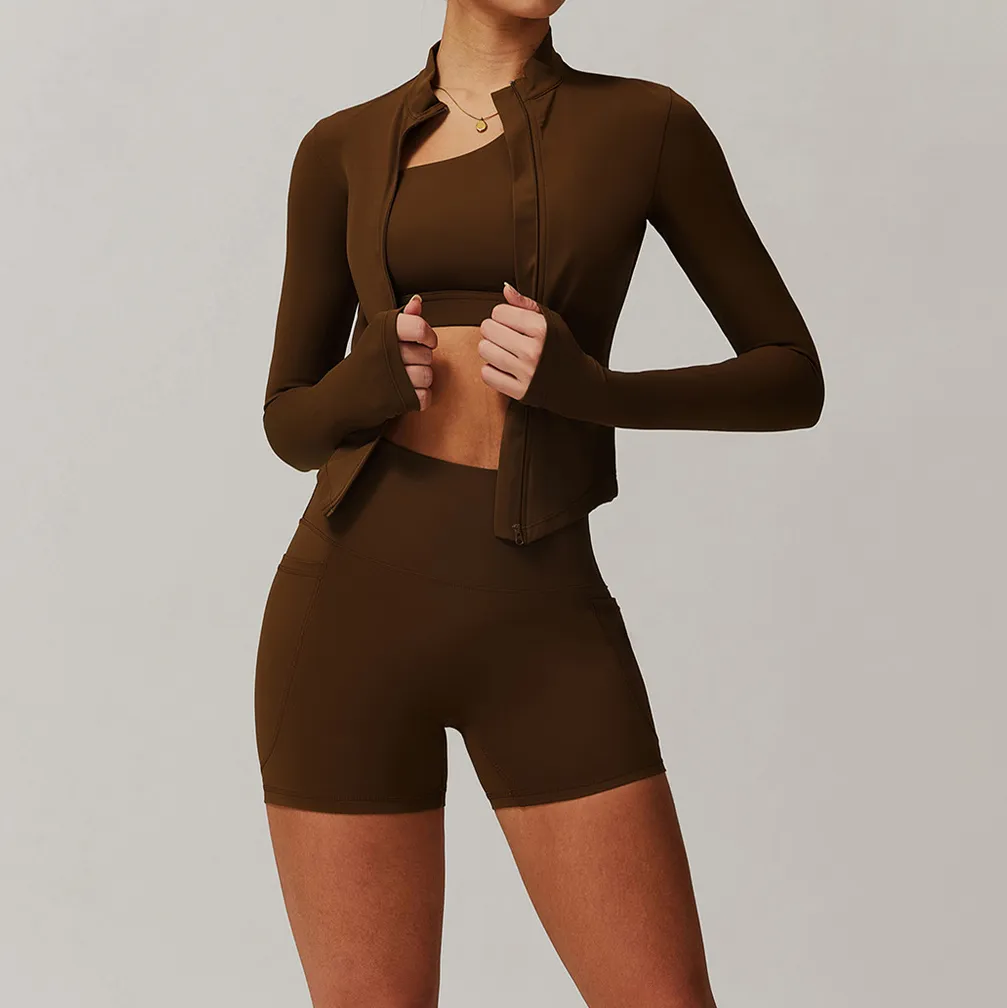 Zip Up Slim Fit Fitness Jacket