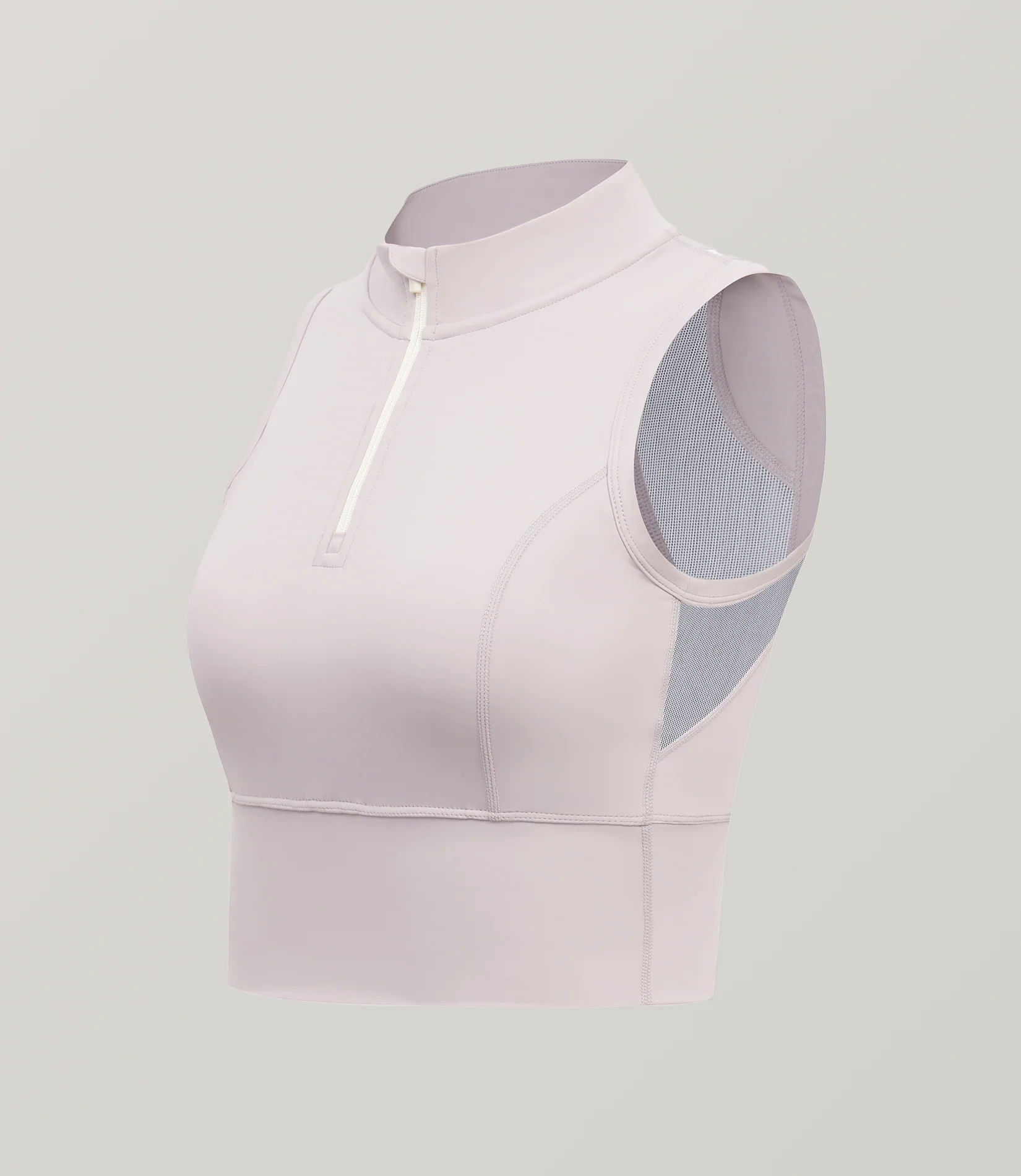 Half-Zip Stand-up Collar Crop Tank