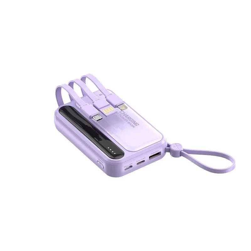 DIEZONG 10000mAh/20000mAh Power Bank with Built-In Cables & Digital Display