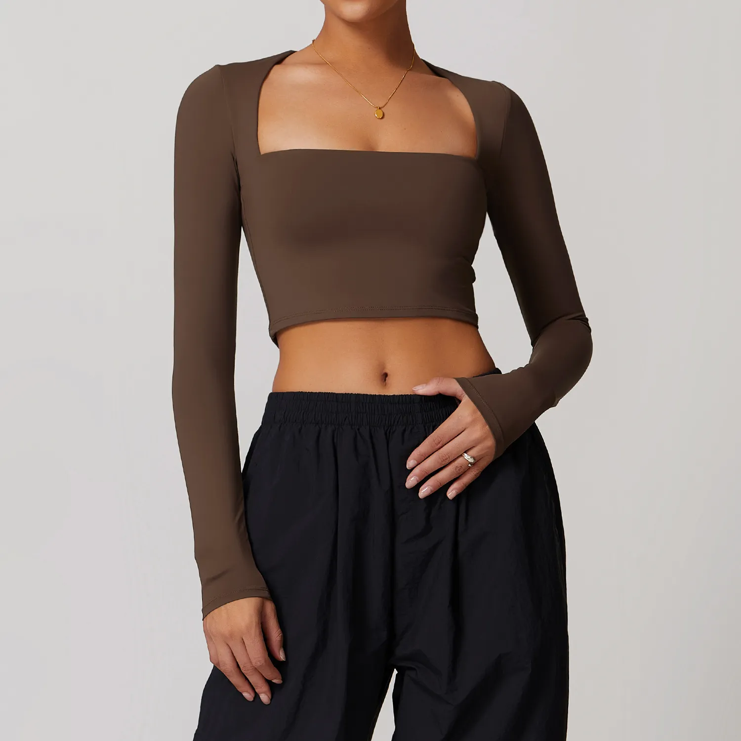 Long Sleeve Yoga Crop Top