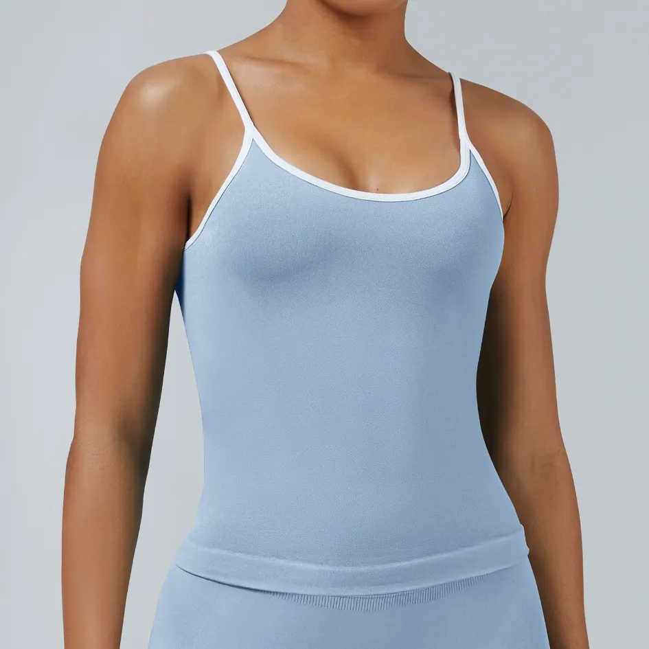 Seamless Tight Color Block Sports Tank Top