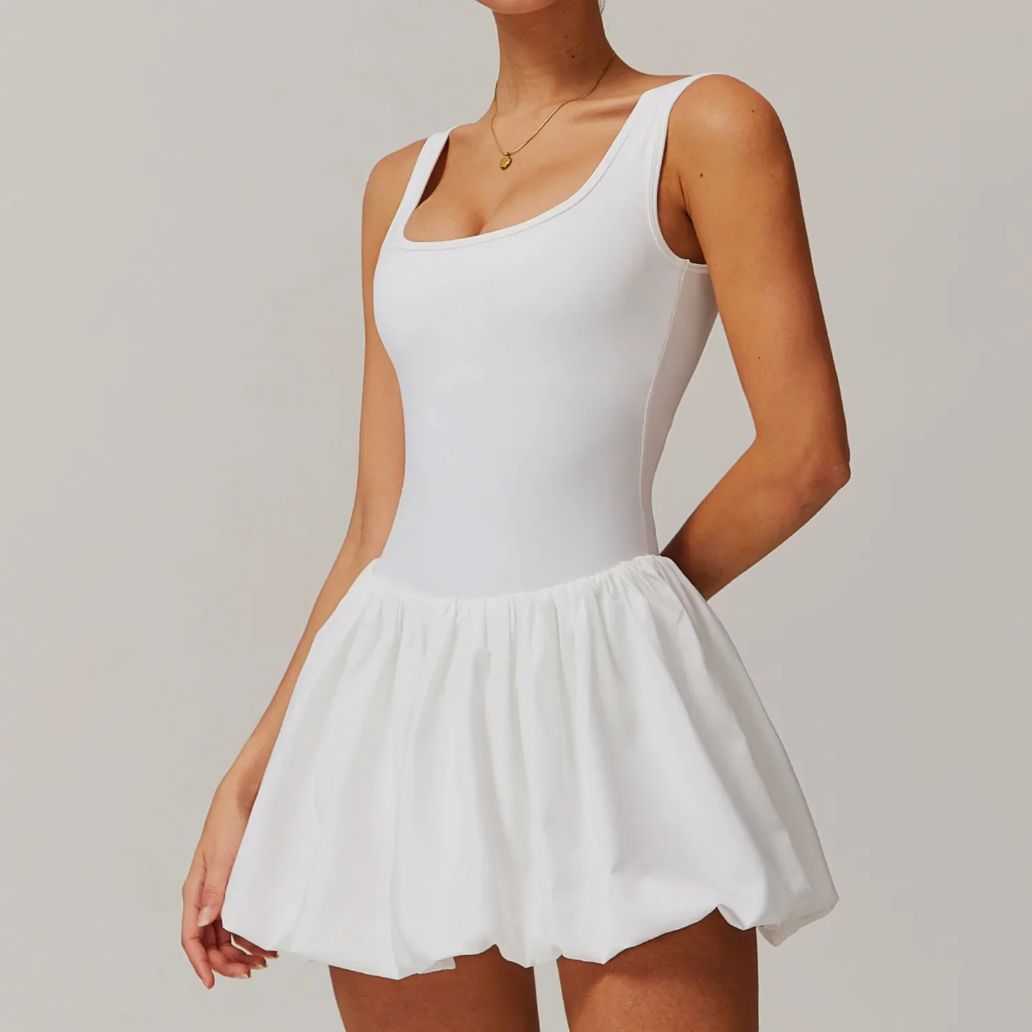 Puffy Flower Bud Tennis Skirt