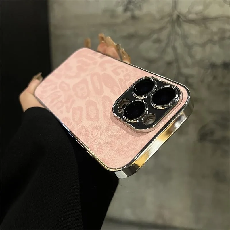 Apple iPhone - Luxury Leopard Leather Case with Lens Protection