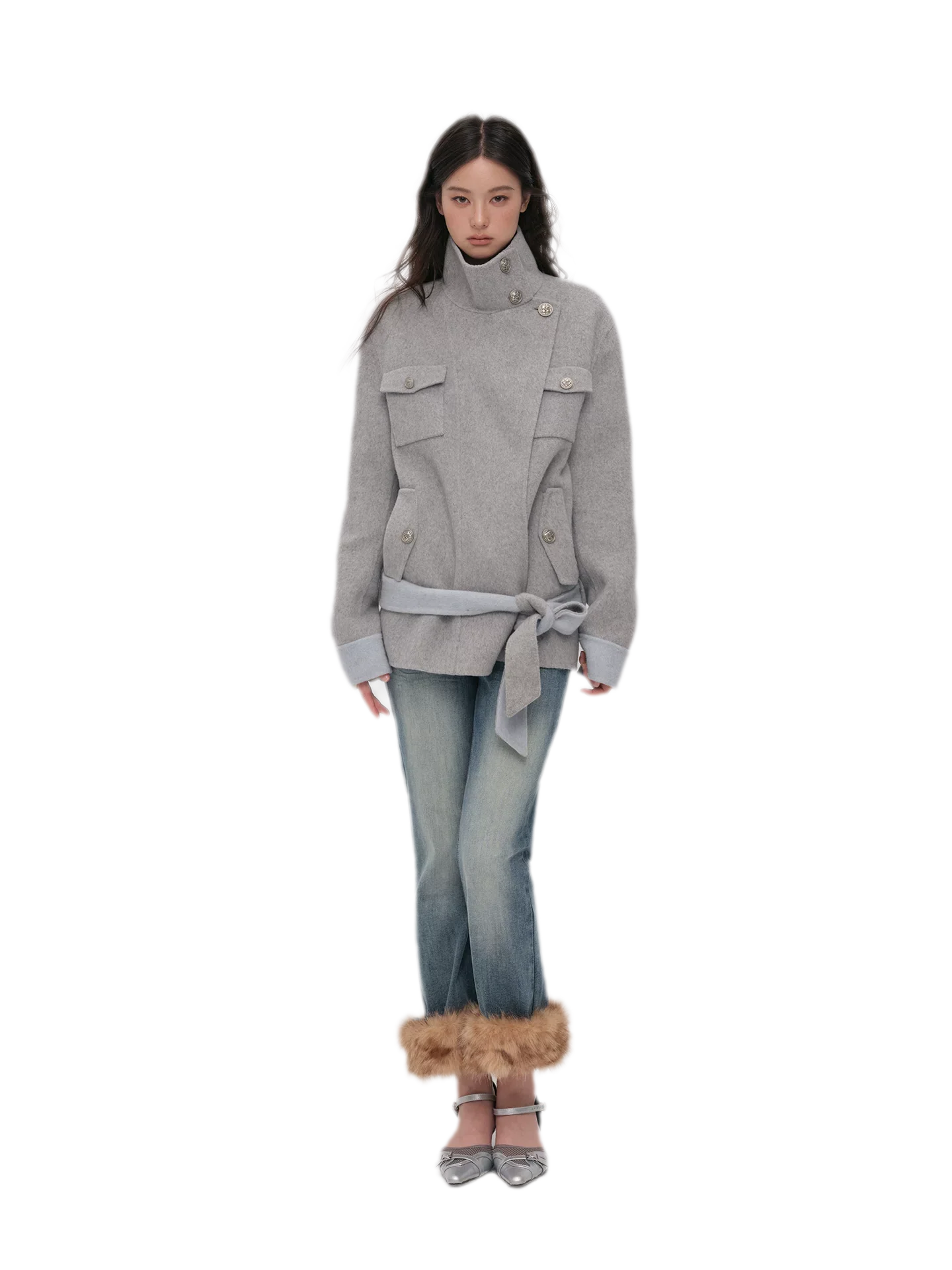 Heavyweight Contrast Wool Coat