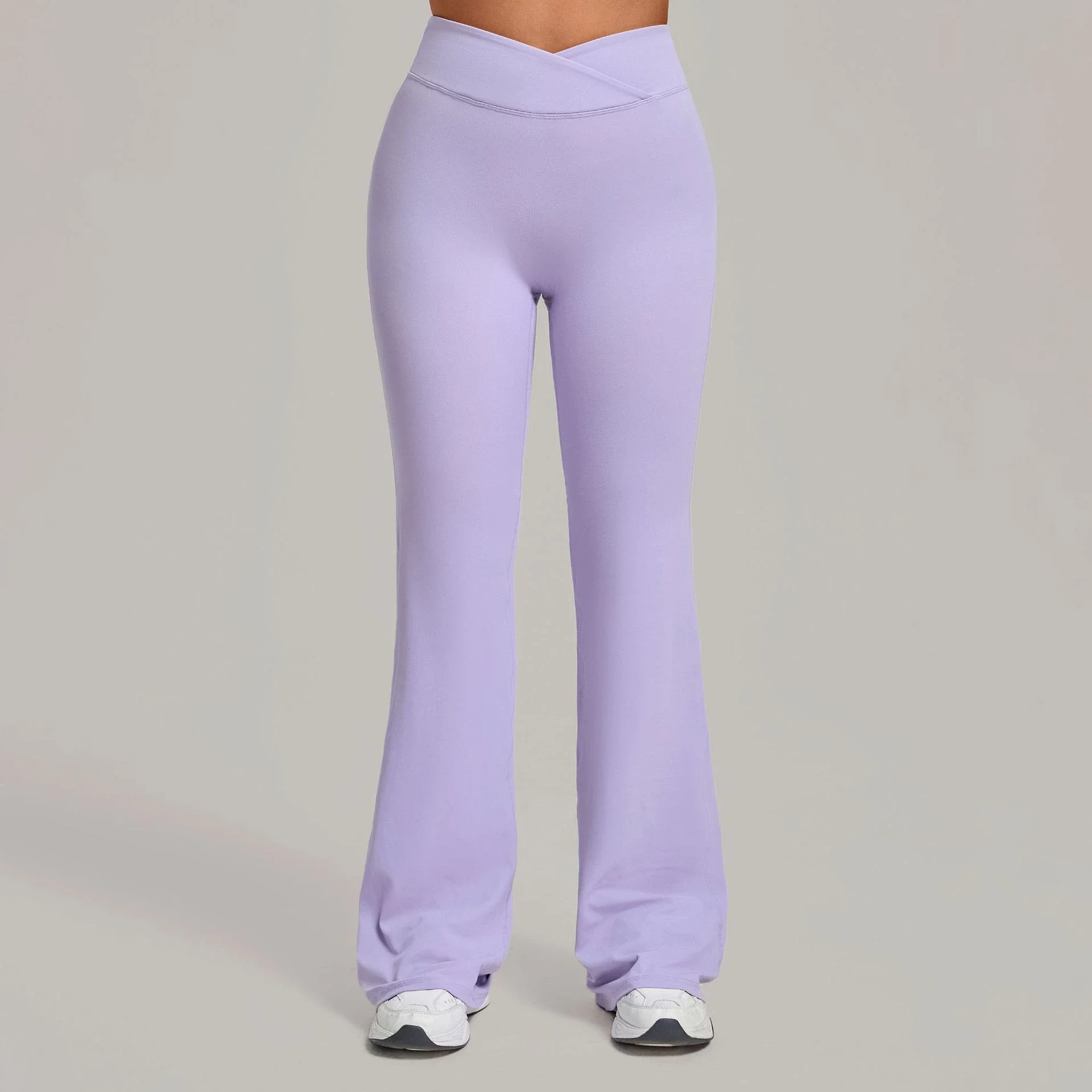 Women's High Waist Crossover Flare Yoga Pants