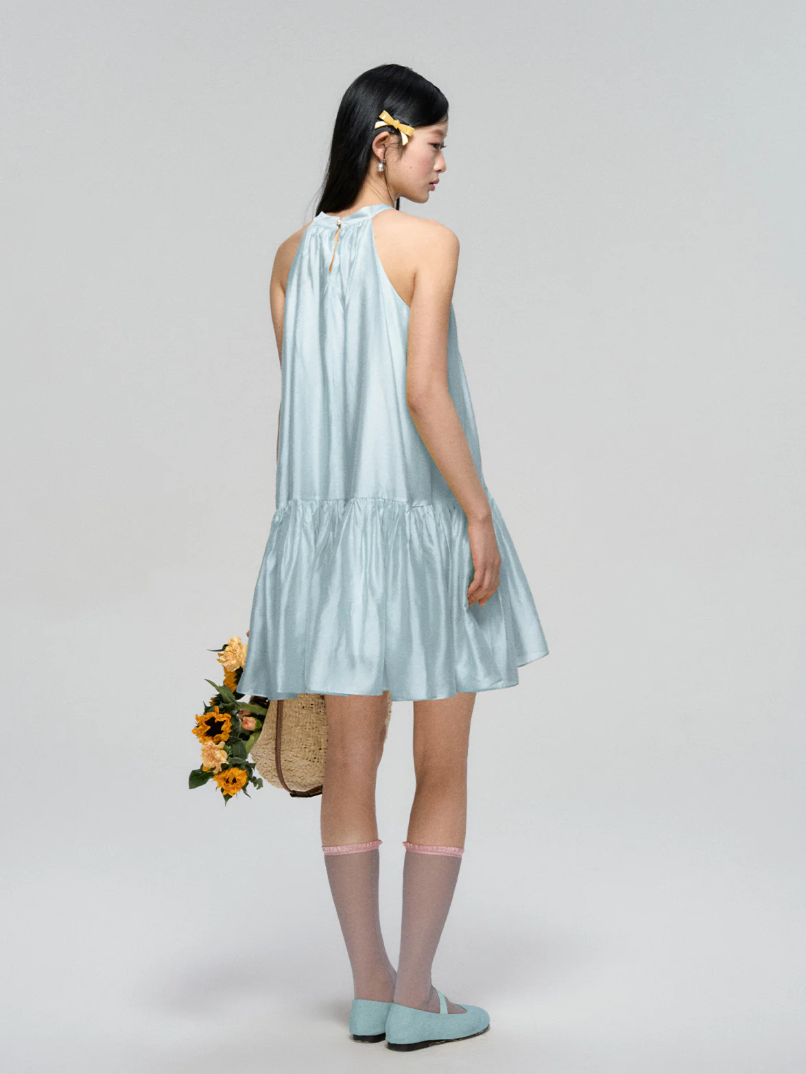 Halter Neck Tencel Lace Beach Dress
