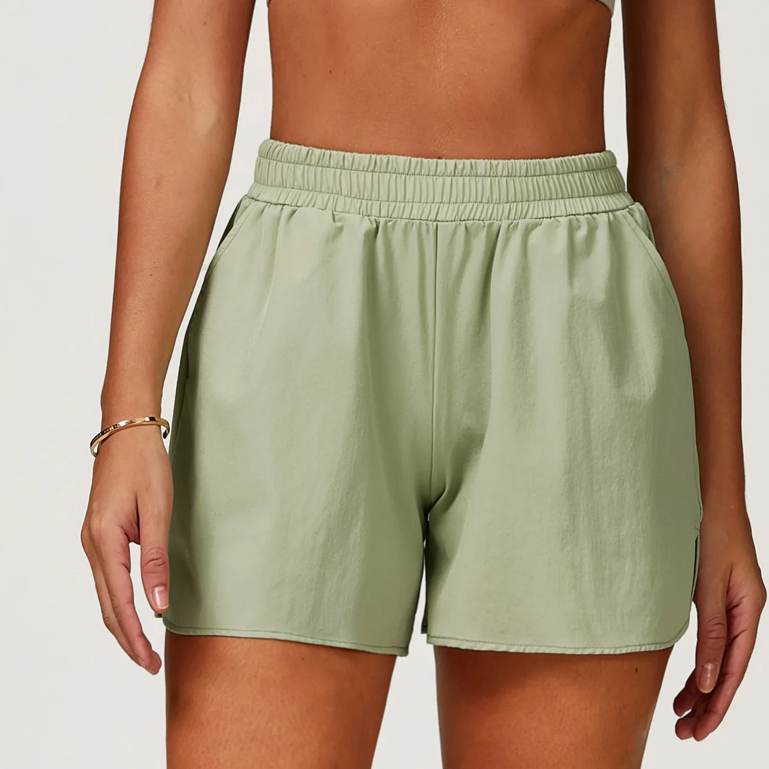 High Waist Contour Performance Yoga Shorts Nylon Spandex
