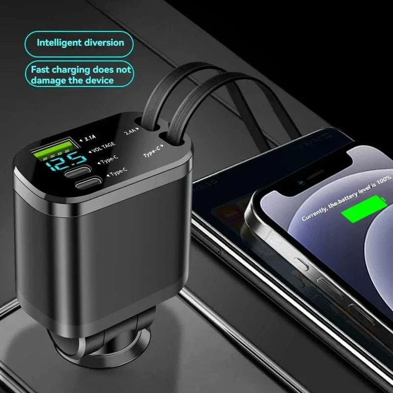 5-in-1 Retractable Fast Car Charger
