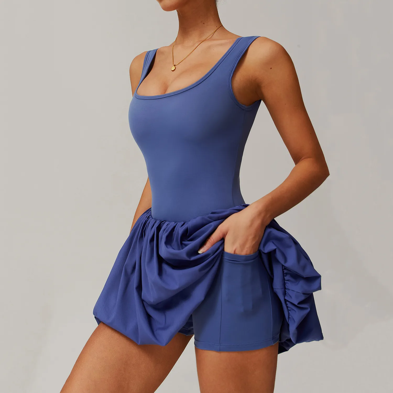 Puffy Flower Bud Tennis Skirt