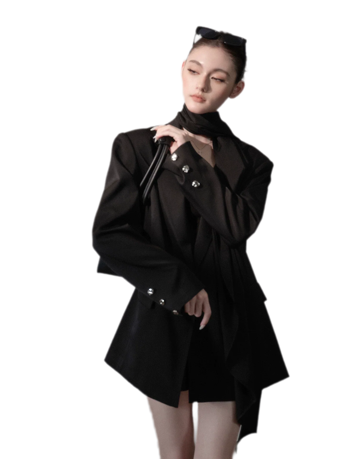 Satin Sash Relaxed Blazer