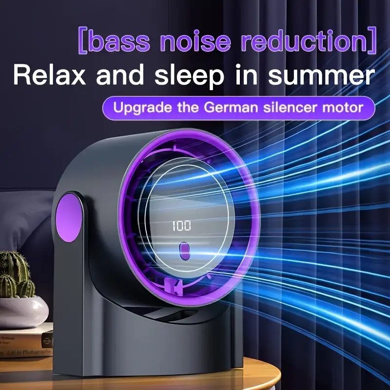 100 speed adjustable high speed turbine fan digital display rechargeable USB Fan - wall mountable