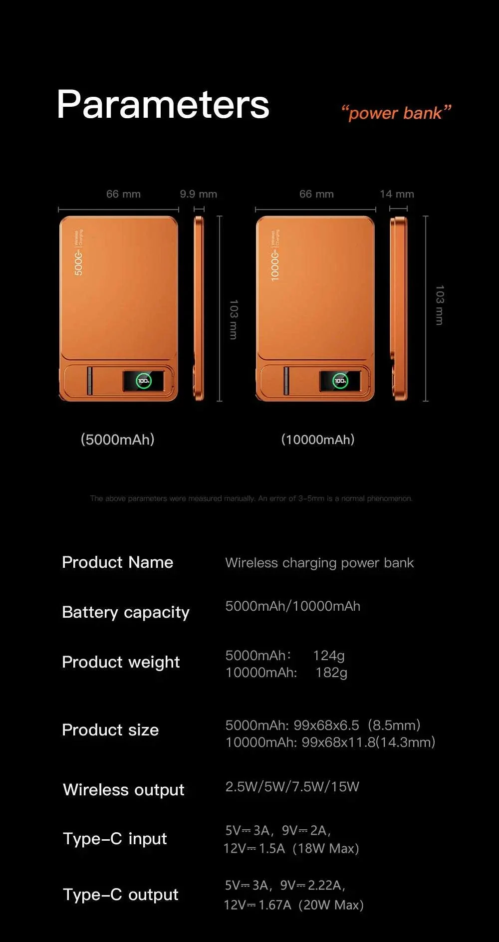 10000mAh Magnetic Wireless Power Bank – 15W MagSafe PD 20W Fast Charging