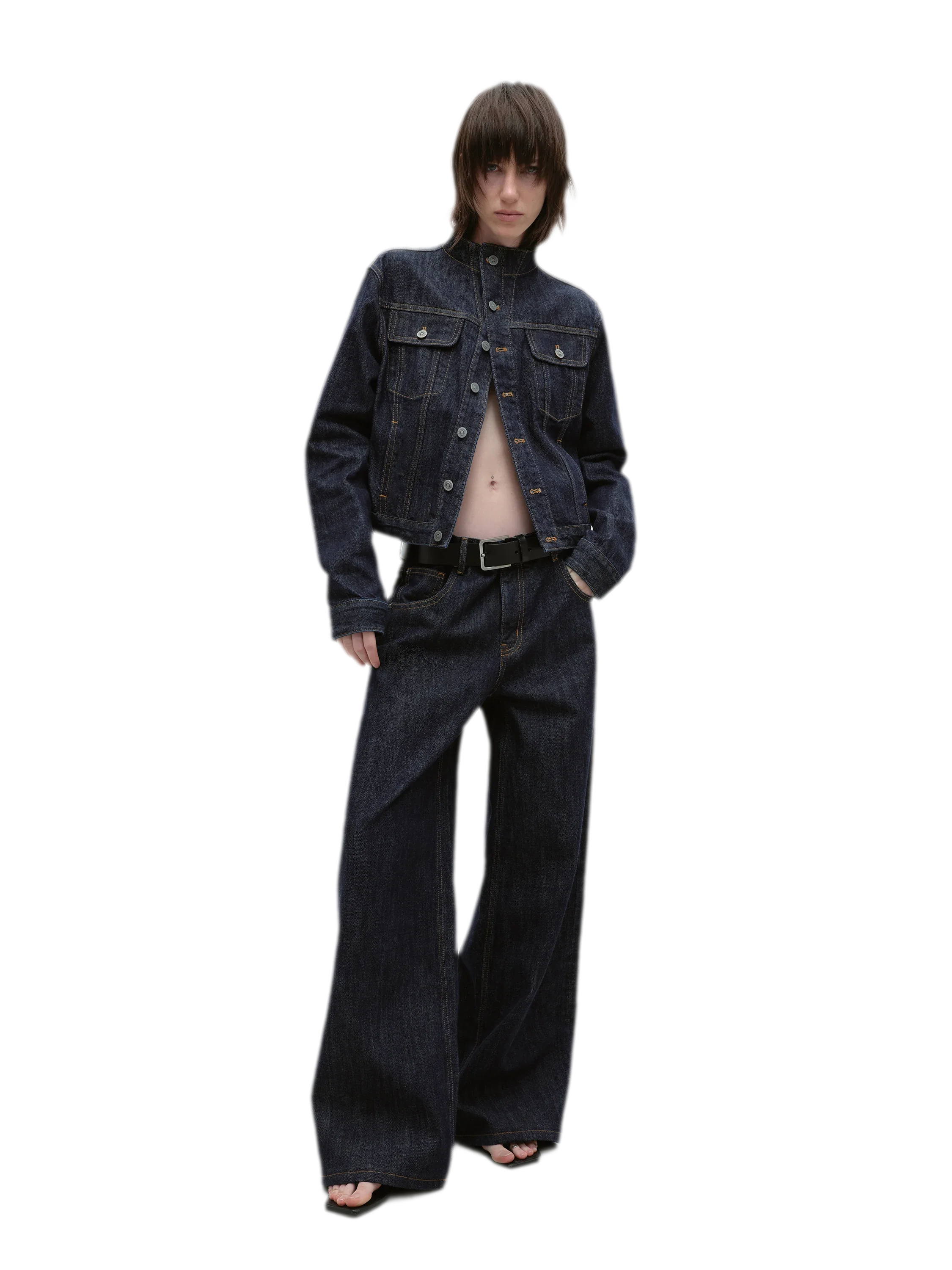 Redline Cropped Raw Denim Jacket