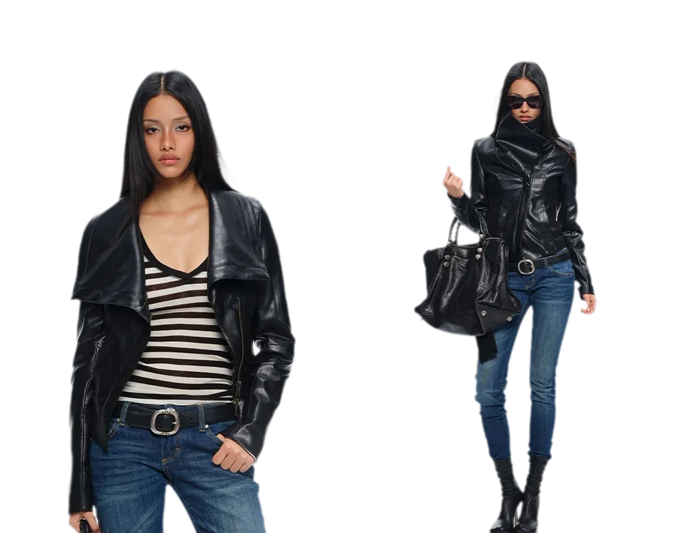 Magnetic Buckle Cropped Jacket