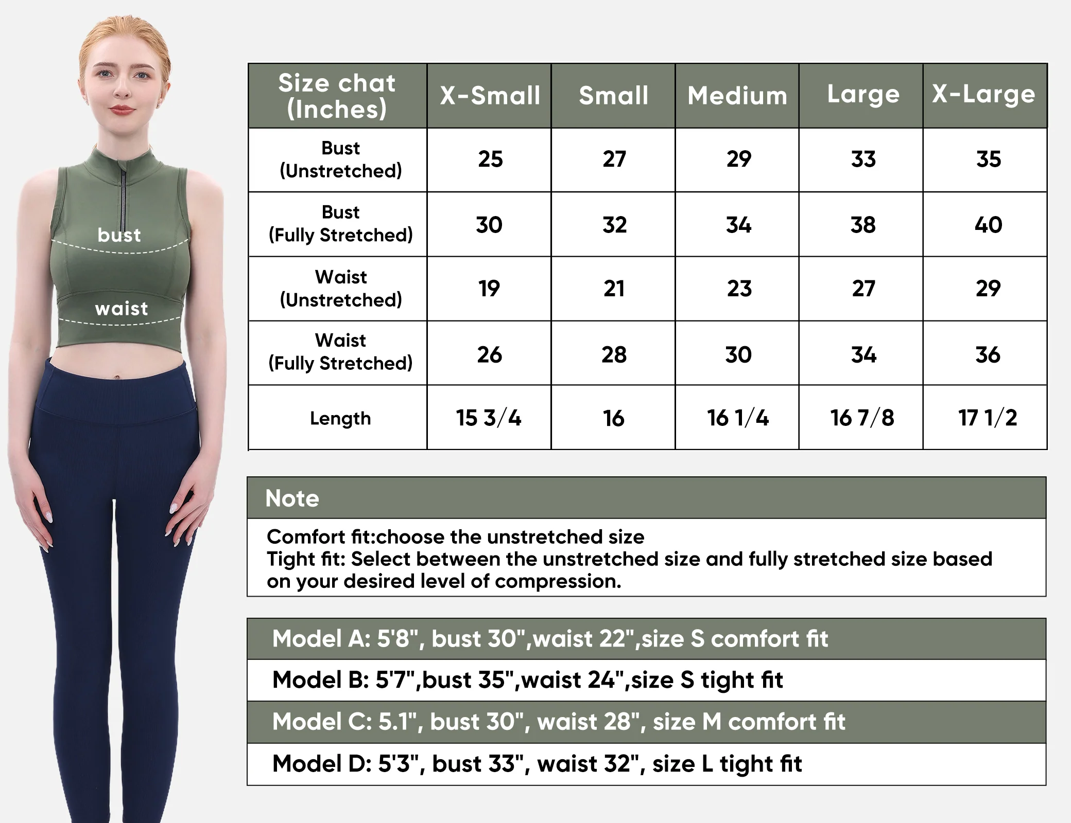 Half-Zip Stand-up Collar Crop Tank