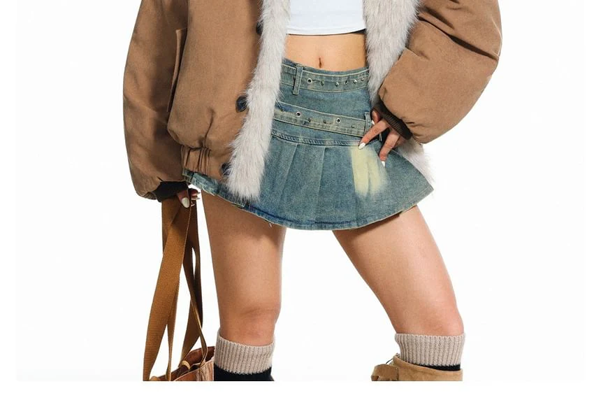 Furry-Trim Padded Jacket