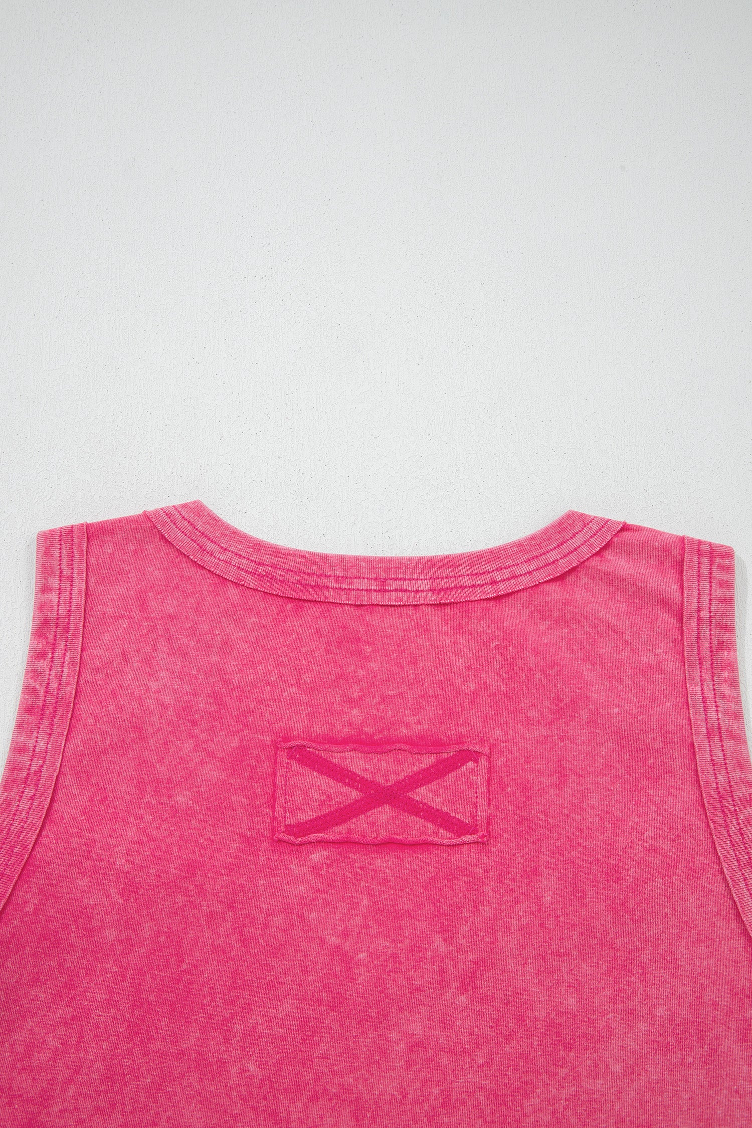 Summer Rose Red Mineral Wash V Neck Tank Top