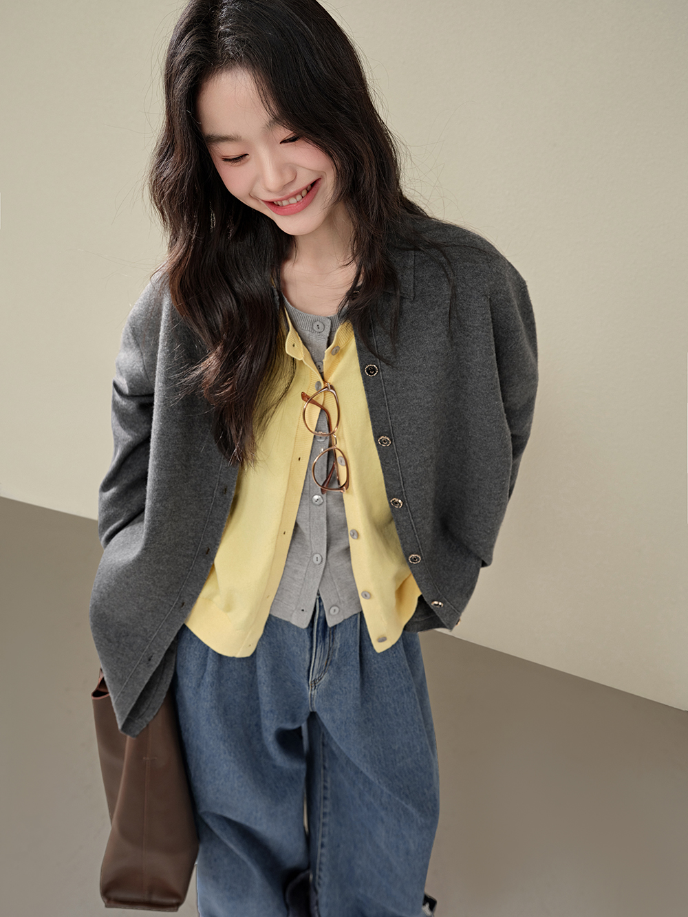 Fake Two-piece Cardigan