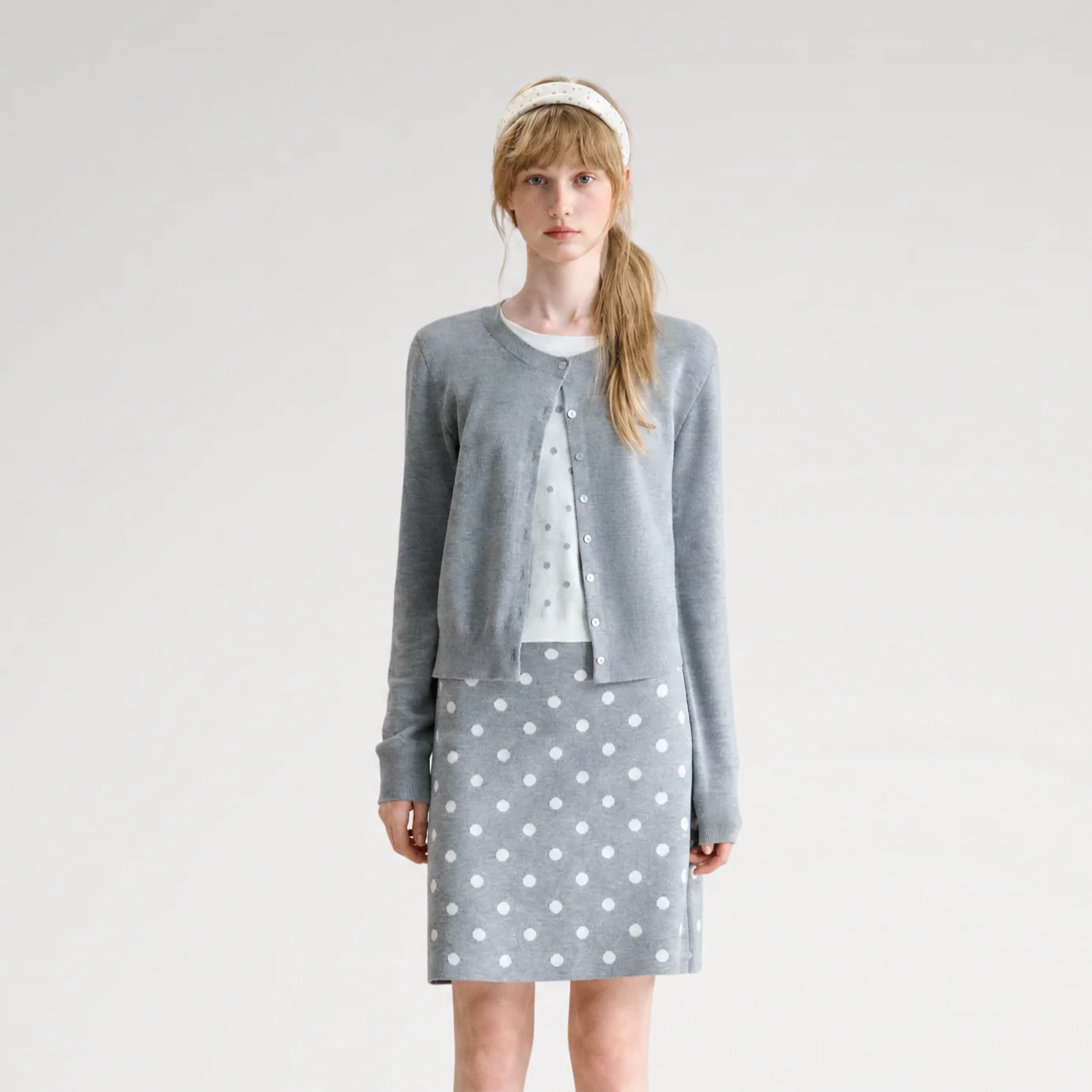 Vintage Polka Dot Knit Set