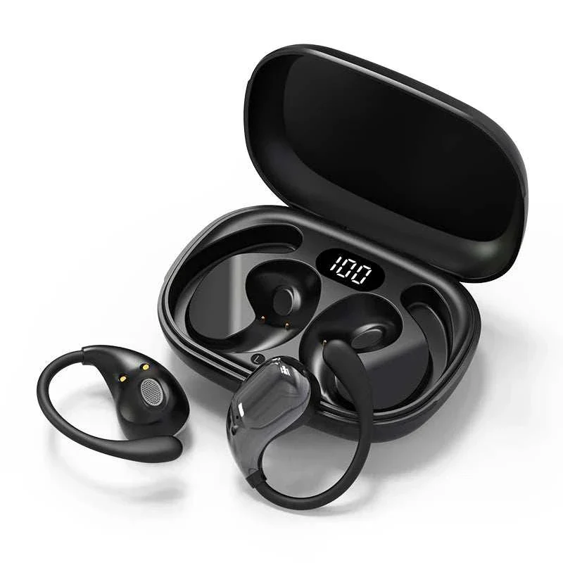 Bluetooth 5.4 Ear Hook Wireless Earbuds with LED Display