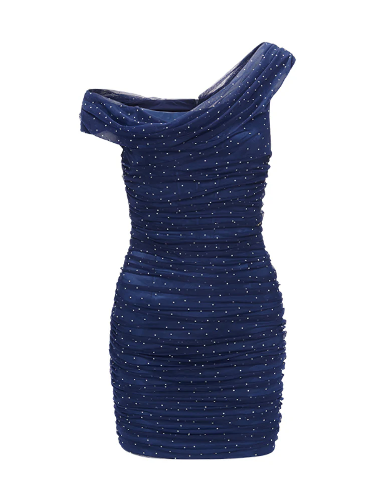 Off-Shoulder Cowl Neck Elegant Mini Dress