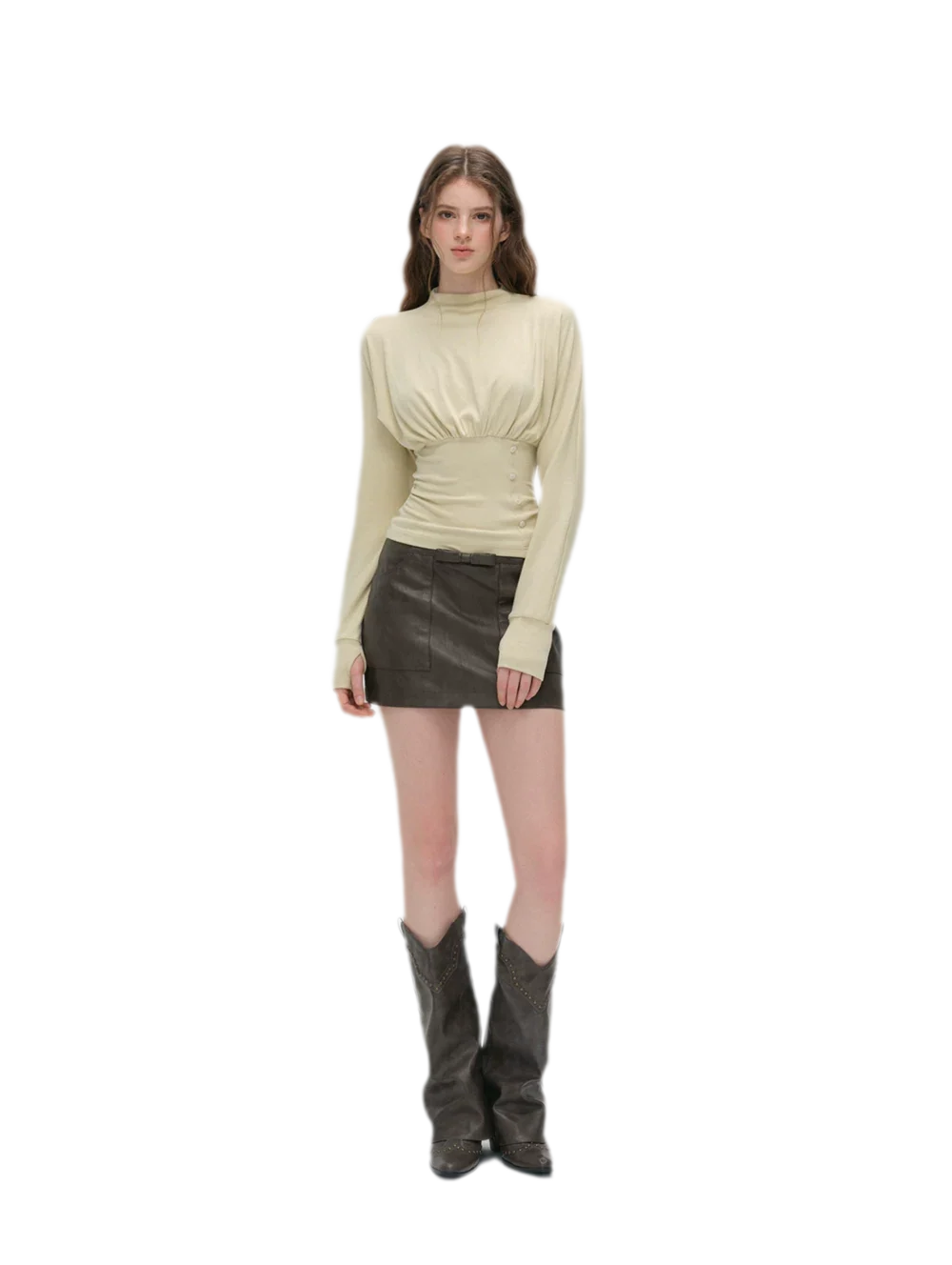 Textured Bow Mini Skirt
