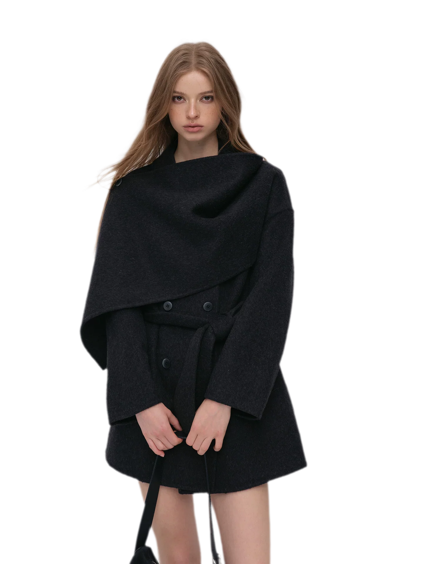 Double-Faced Wool Cape Coat