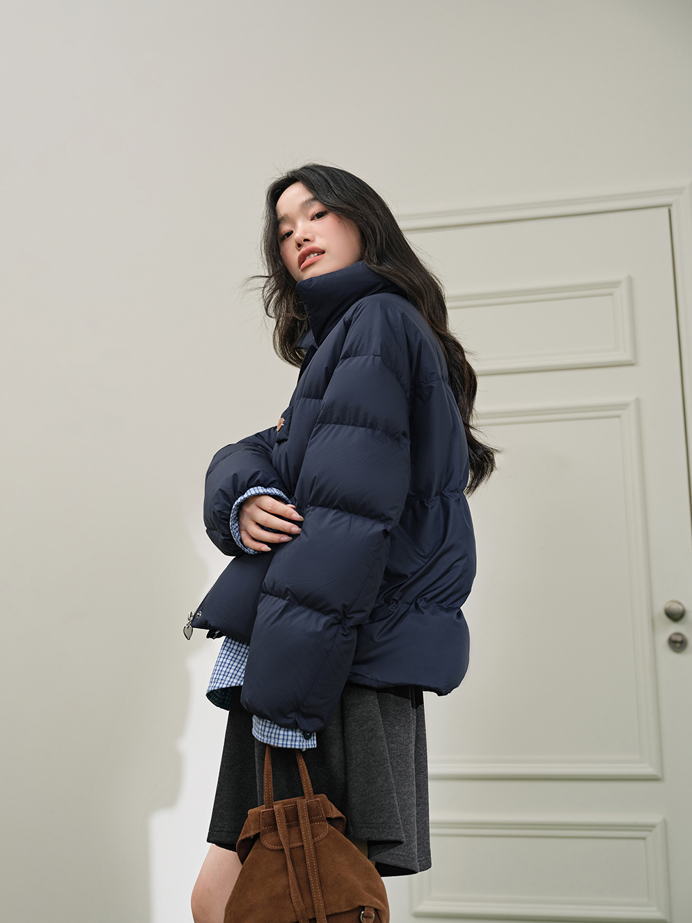 Layered Look Puffer Jacket