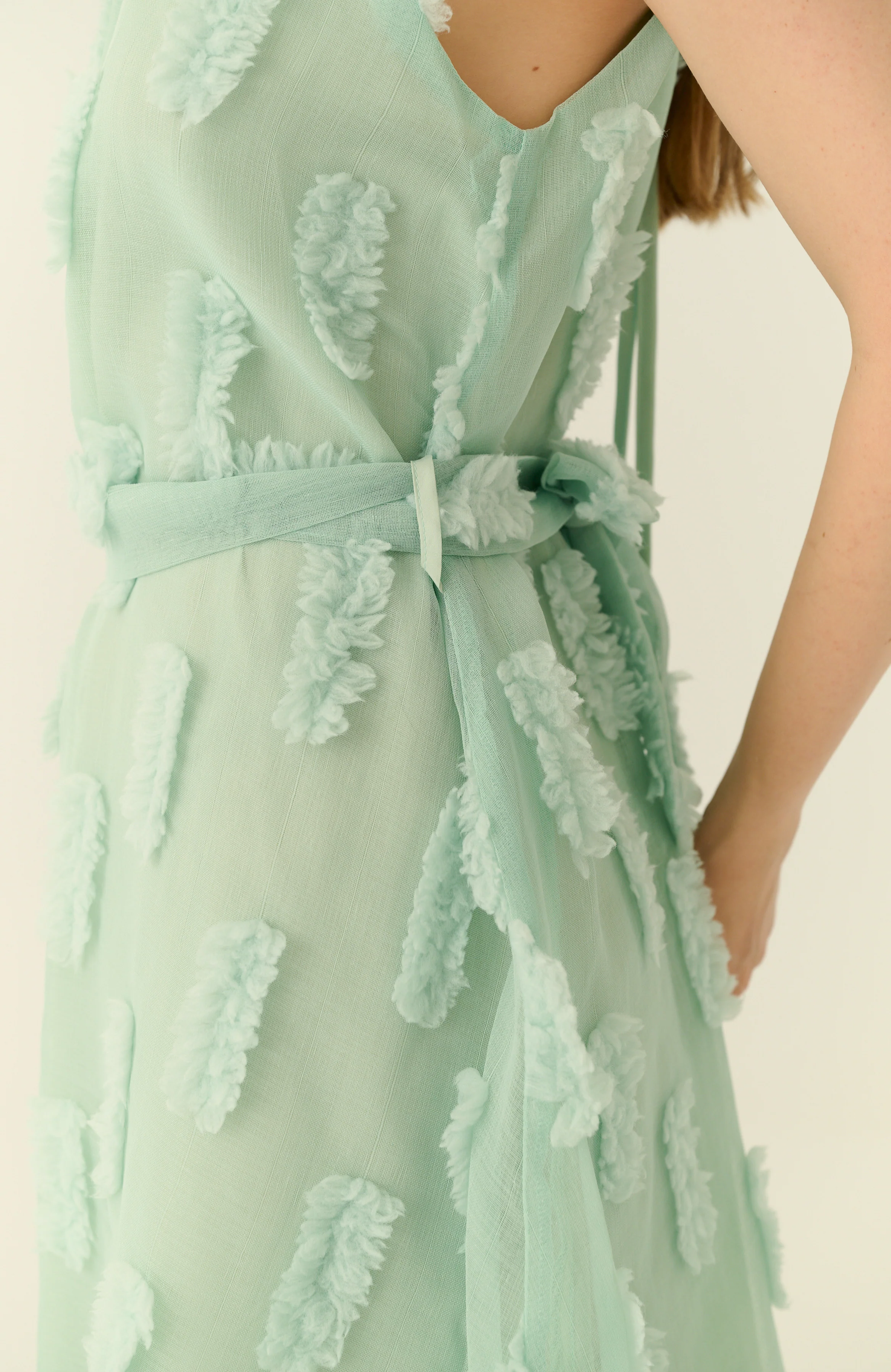 Tutu mini dress with belt in green