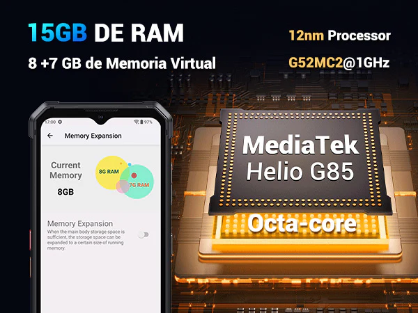Celular Móvil Fossibot F106 Pro Doble Sim 8gb Ram + 256gb Rom 12000 Mah