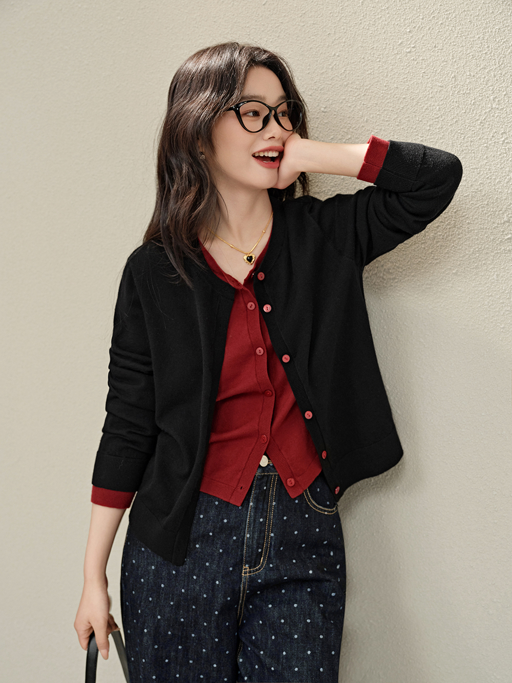 Fake Two-piece Cardigan