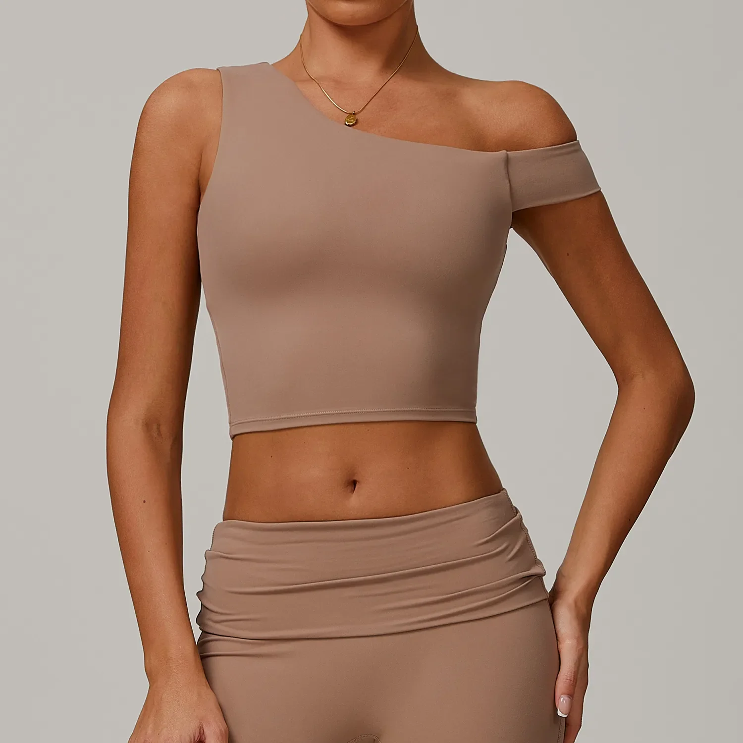 Recycled One Shoulder Crop Tank Top