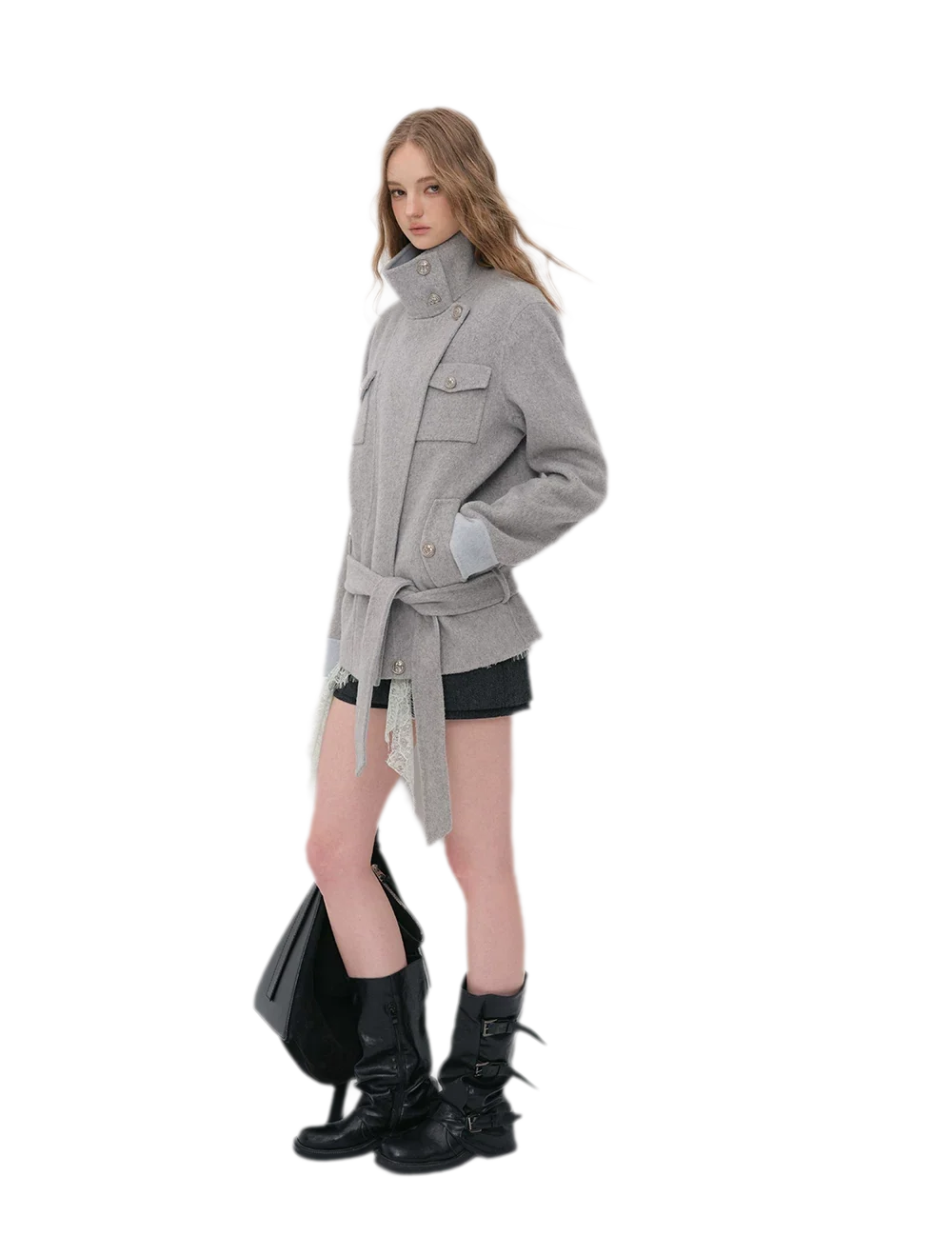 Heavyweight Contrast Wool Coat