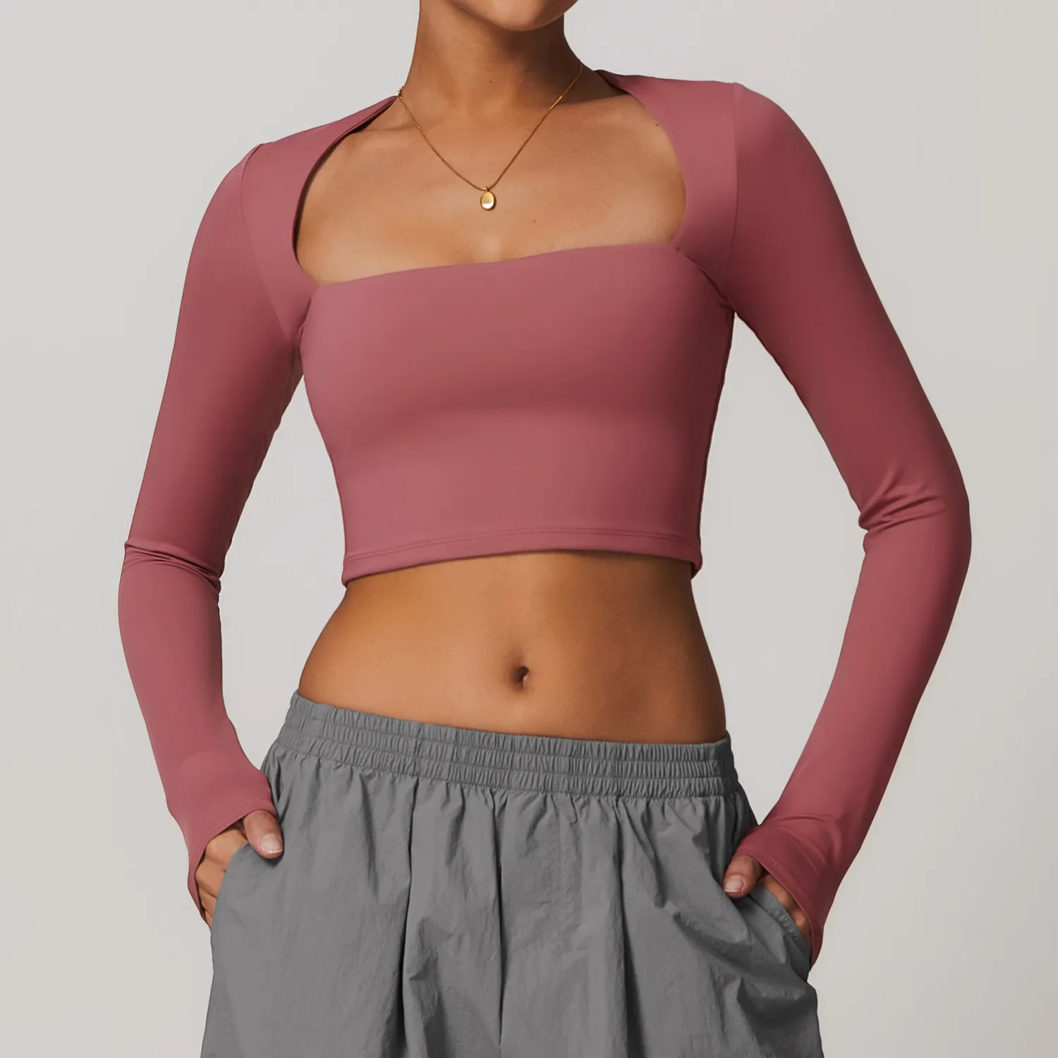 Long Sleeve Yoga Crop Top