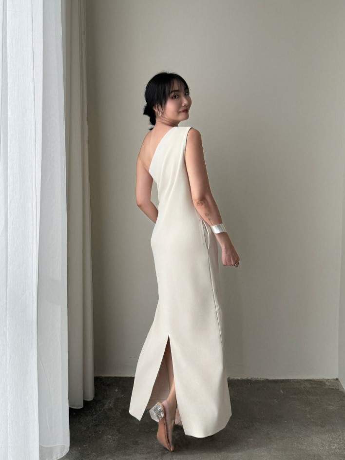 Annie One Shoulder Back Slit Dress