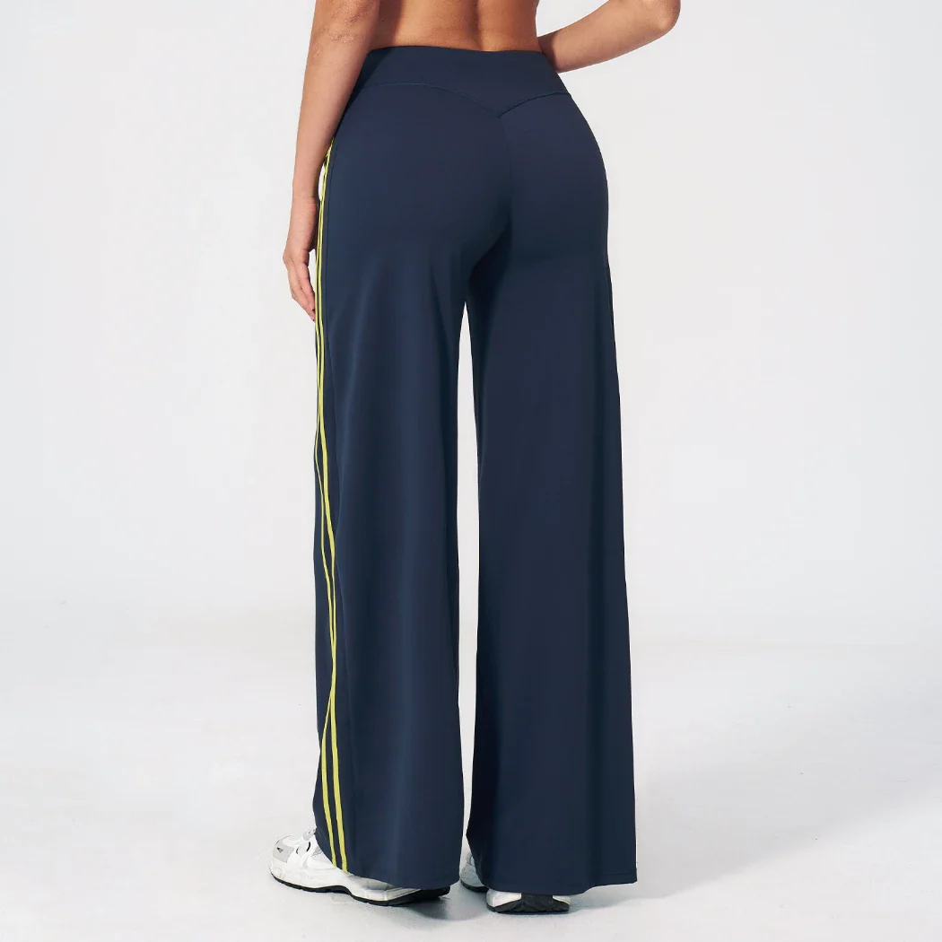 Women's Contrast Color Wide Leg Yoga Pants