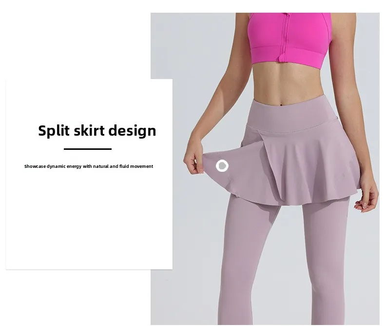 New Yoga Pants Women's High Waist Tennis Skirt Fitness Speed Drying Running Pocket Sports Skirt Tight Pants