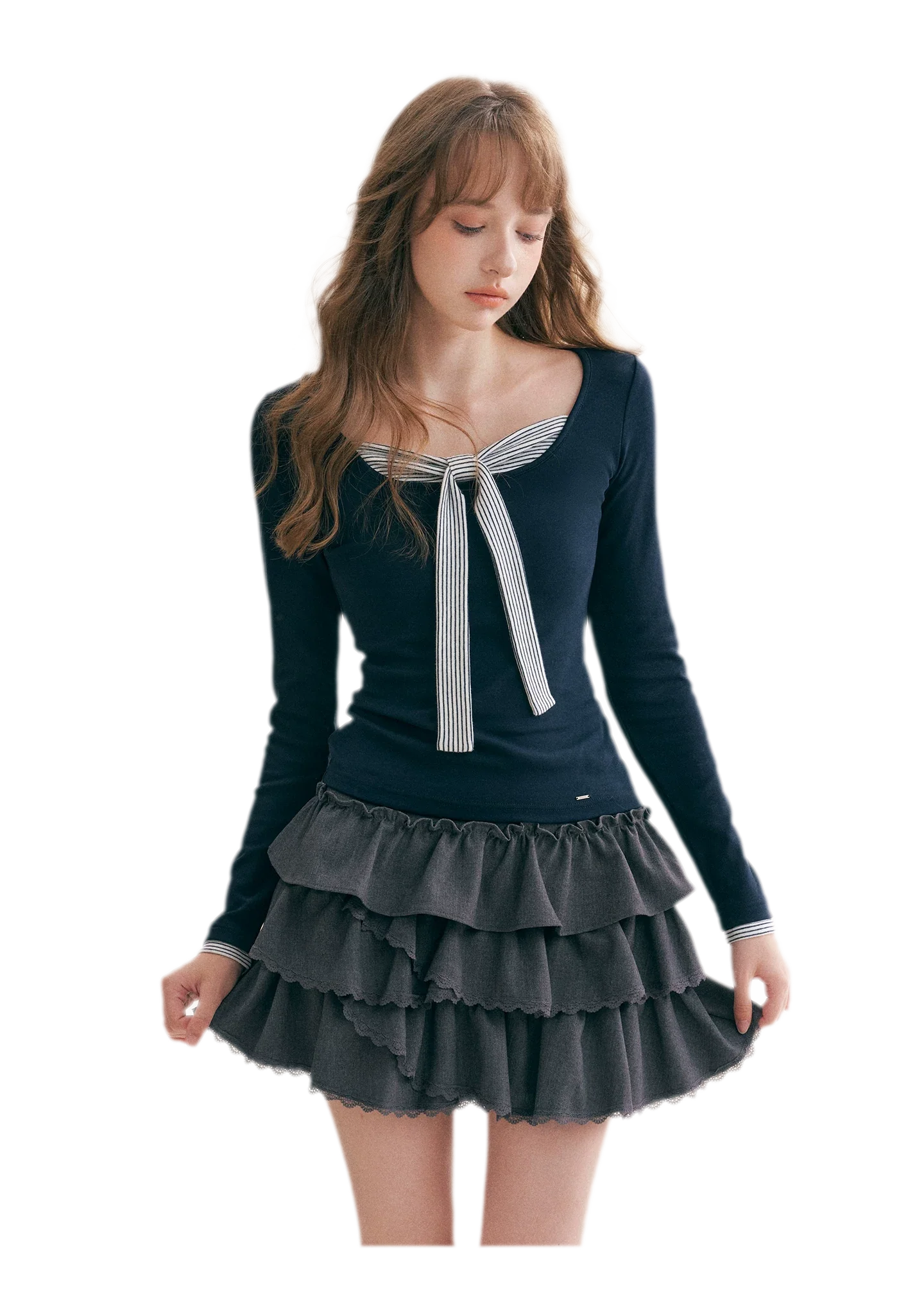 Layered Ruffle A-Line Skirt