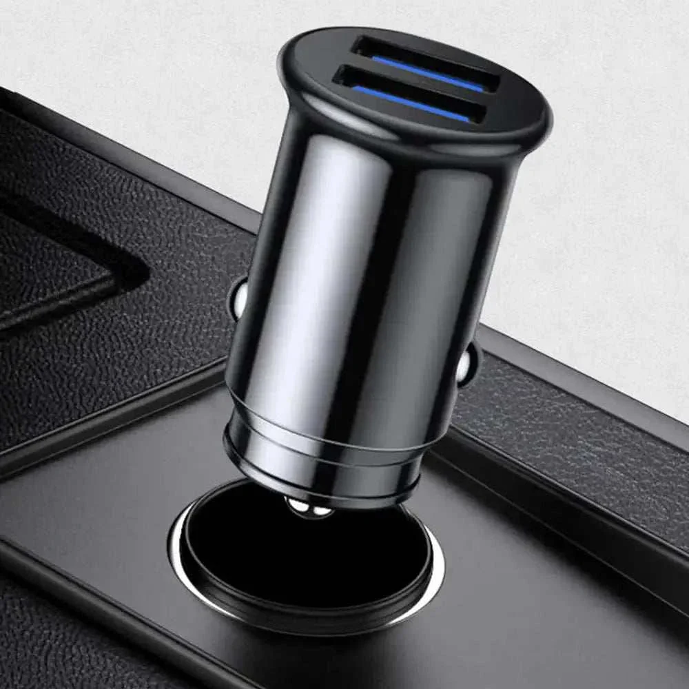 Dual USB Fast Car Charger 3.1A Compact Adapter
