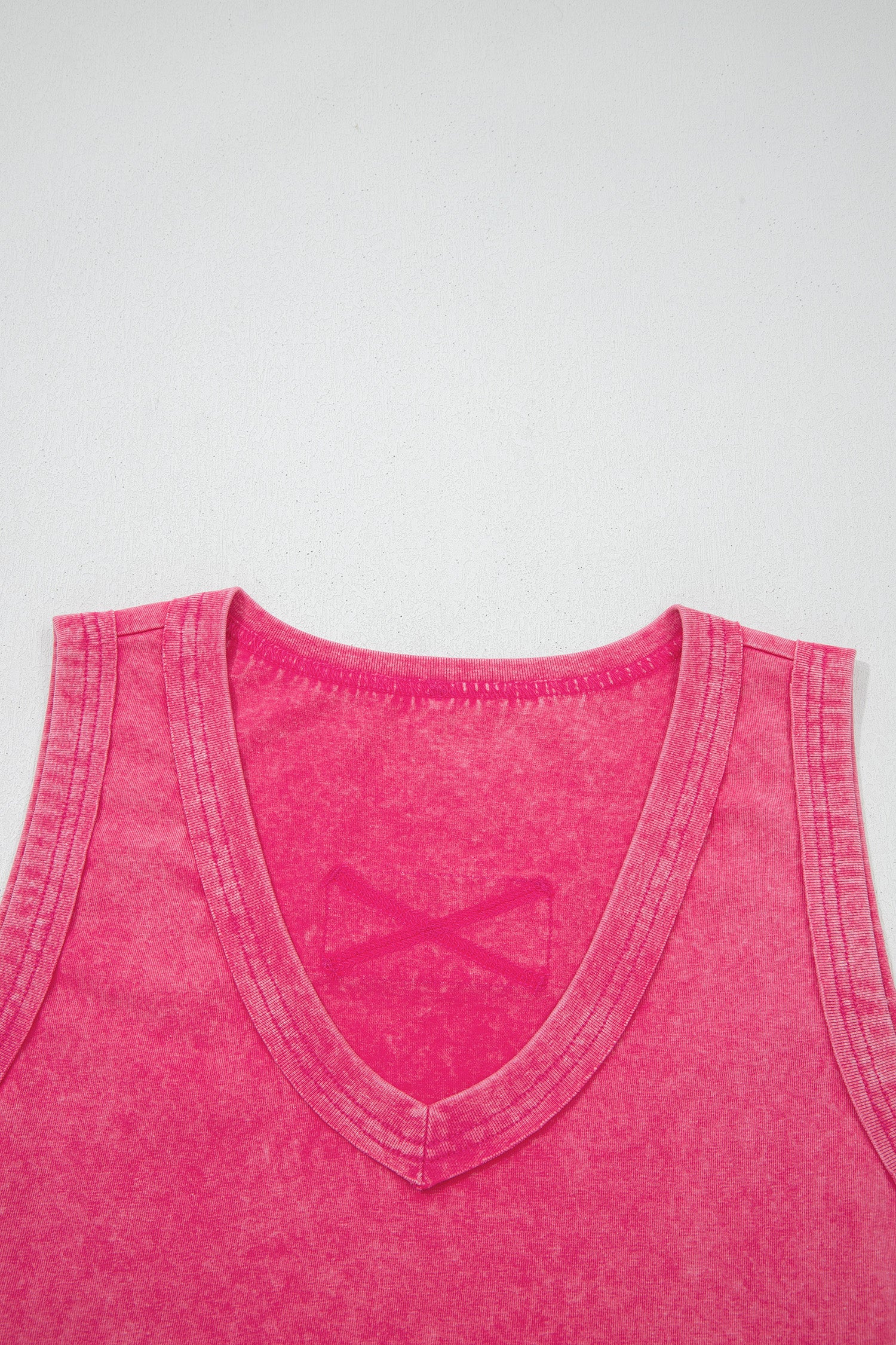 Summer Rose Red Mineral Wash V Neck Tank Top